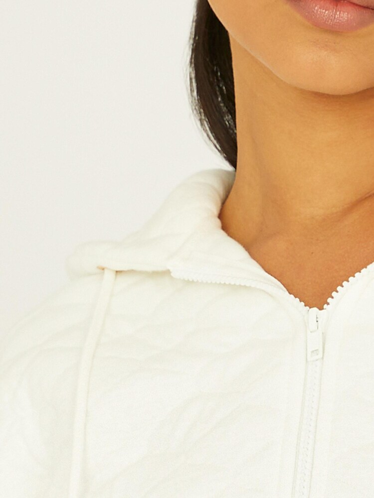 Boux Avenue Cream Quilted Sweat Zip Hoodie - Image 5 of 5 Boux Avenue Cream Quilted Sweat Zip Hoodie - Image 5 of 5