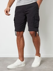 Threadbare Black Cargo Shorts - Image 1 of 4