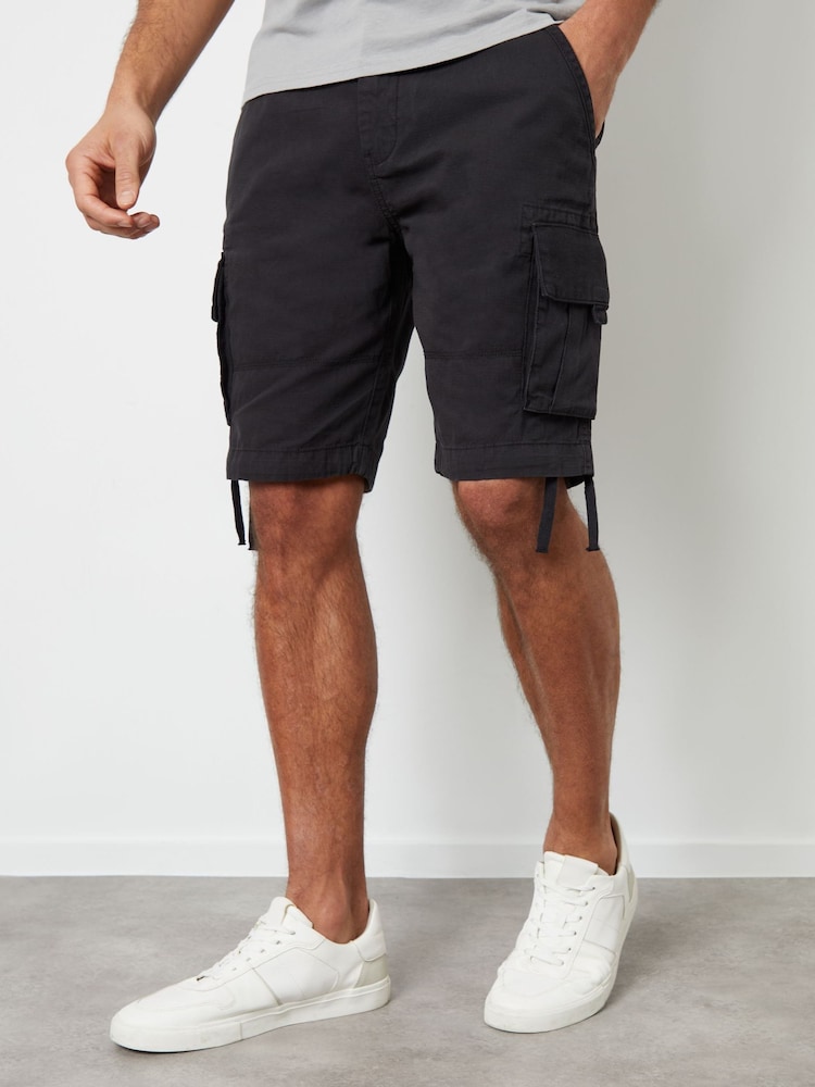 Threadbare Black Cargo Shorts - Image 1 of 4