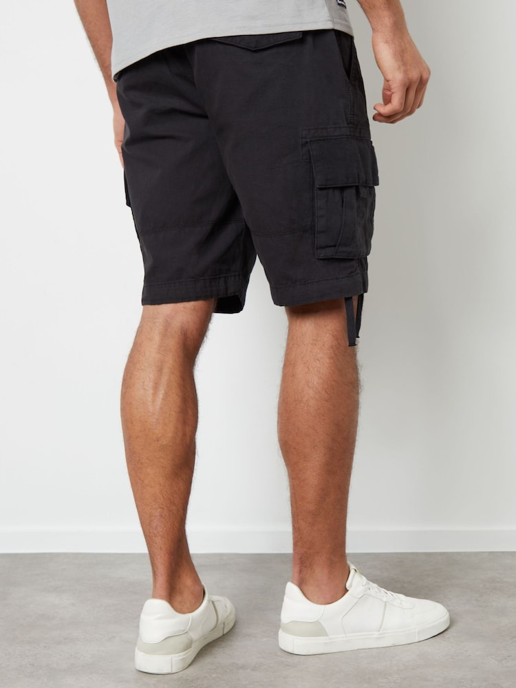 Threadbare Black Cargo Shorts - Image 2 of 4