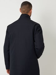 Threadbare Navy Showerproof Funnel Neck Lightweight Coat - Image 2 of 4