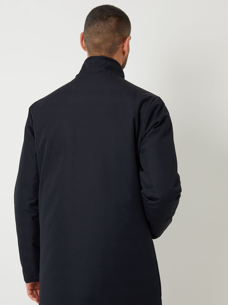 Threadbare Navy Showerproof Funnel Neck Lightweight Coat - Image 2 of 4