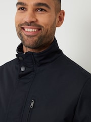Threadbare Navy Showerproof Funnel Neck Lightweight Coat - Image 4 of 4