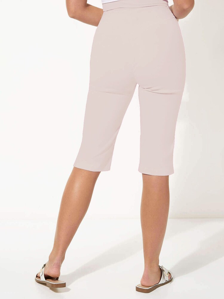 Roman Cream Knee Length Stretch Shorts - Image 2 of 3