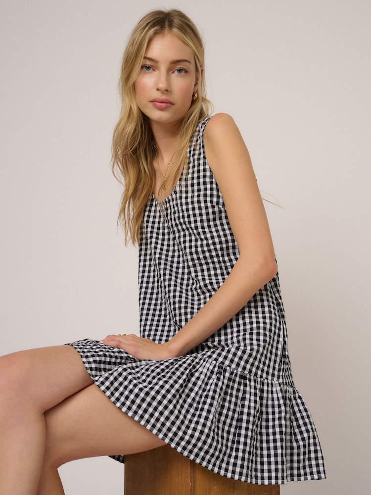 Nobodys Child Black Millie Gingham Mini Dress - Image 2 of 5
