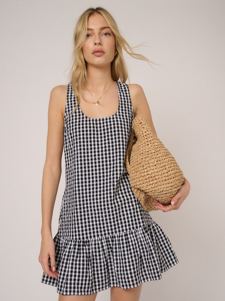 Nobodys Child Black Millie Gingham Mini Dress - Image 5 of 5
