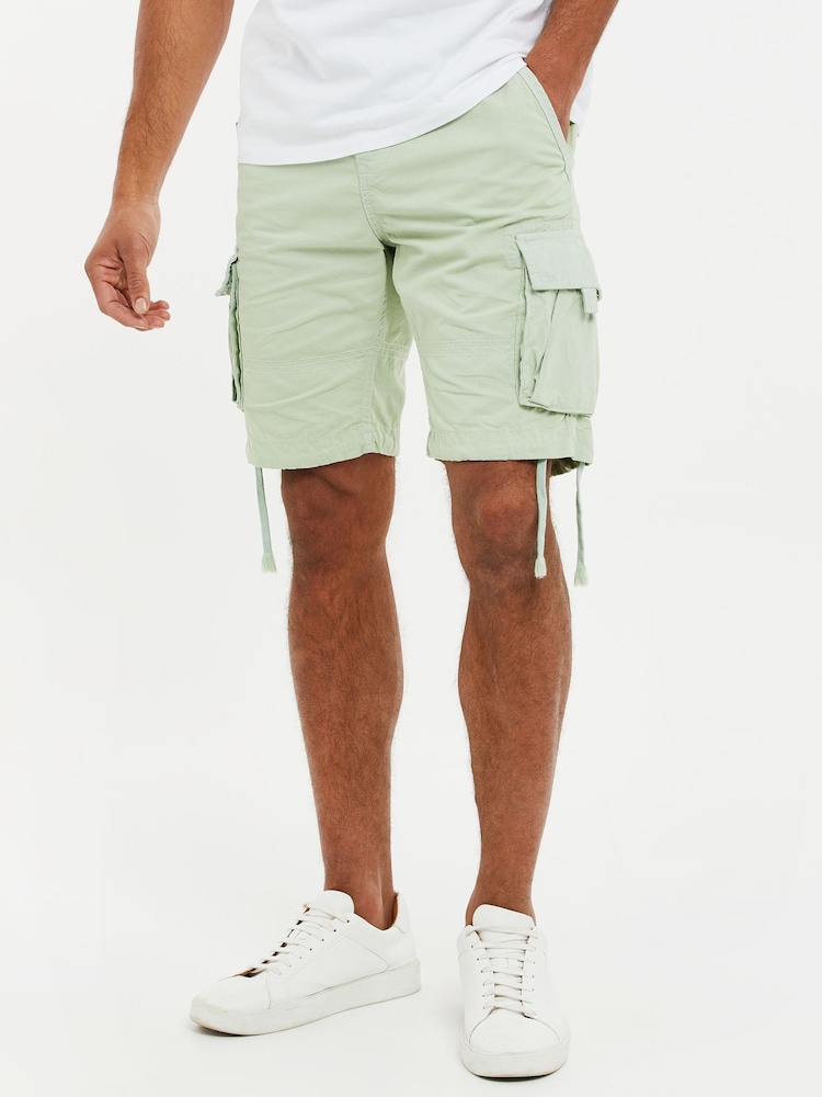 Threadbare Light Green Cargo Shorts - Image 1 of 4