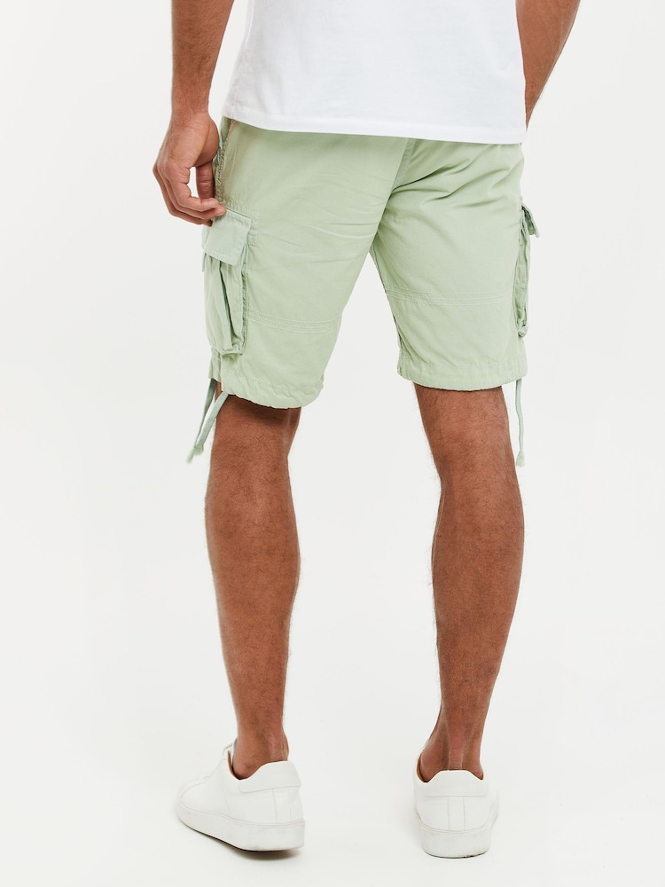 Threadbare Light Green Cargo Shorts - Image 2 of 4