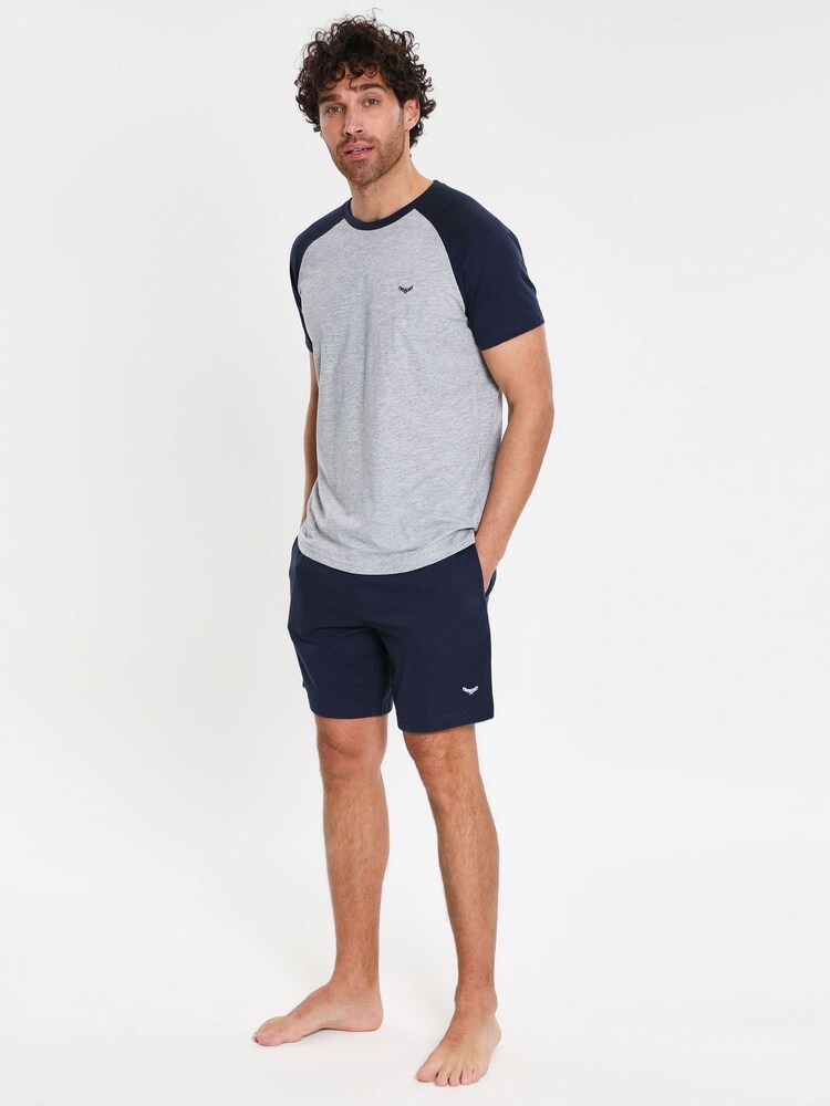Threadbare Blue Cotton Blend Short Sleeve Pyjama Set - Image 3 of 3