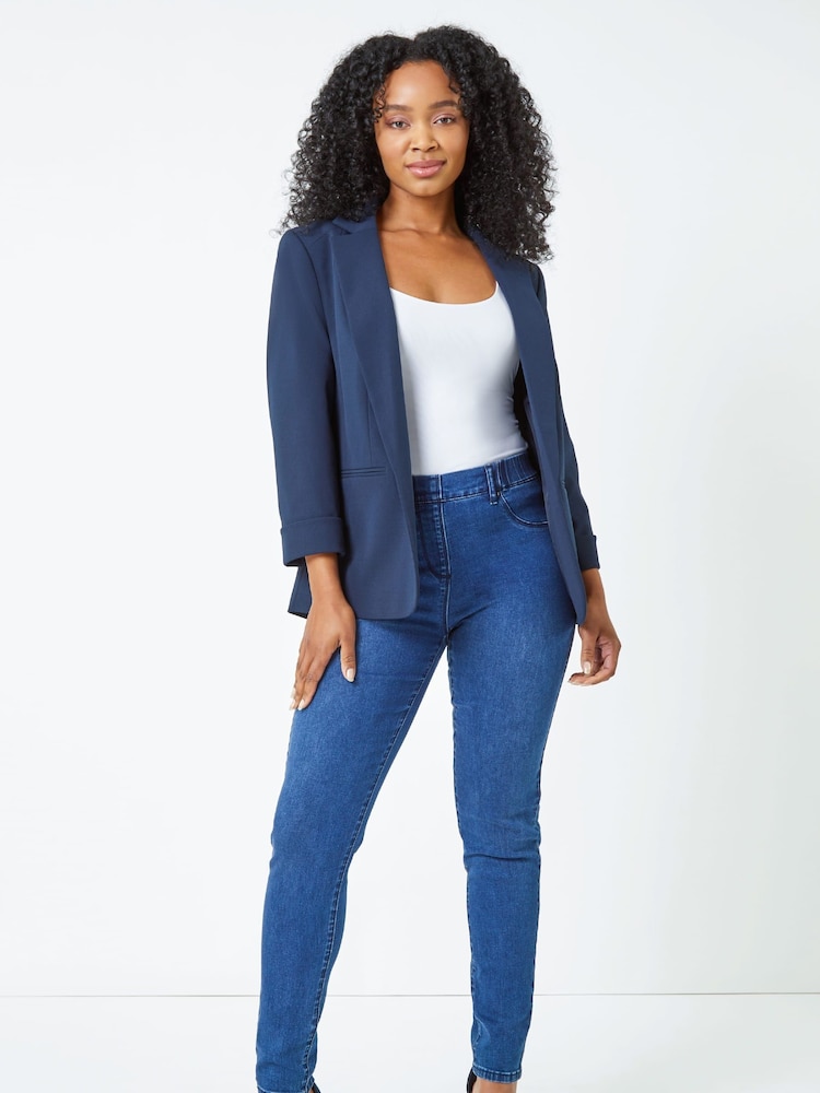 Roman Blue Petite Classic Stretch Blazer - Image 2 of 5