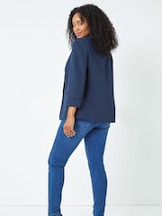Roman Blue Petite Classic Stretch Blazer - Image 3 of 5