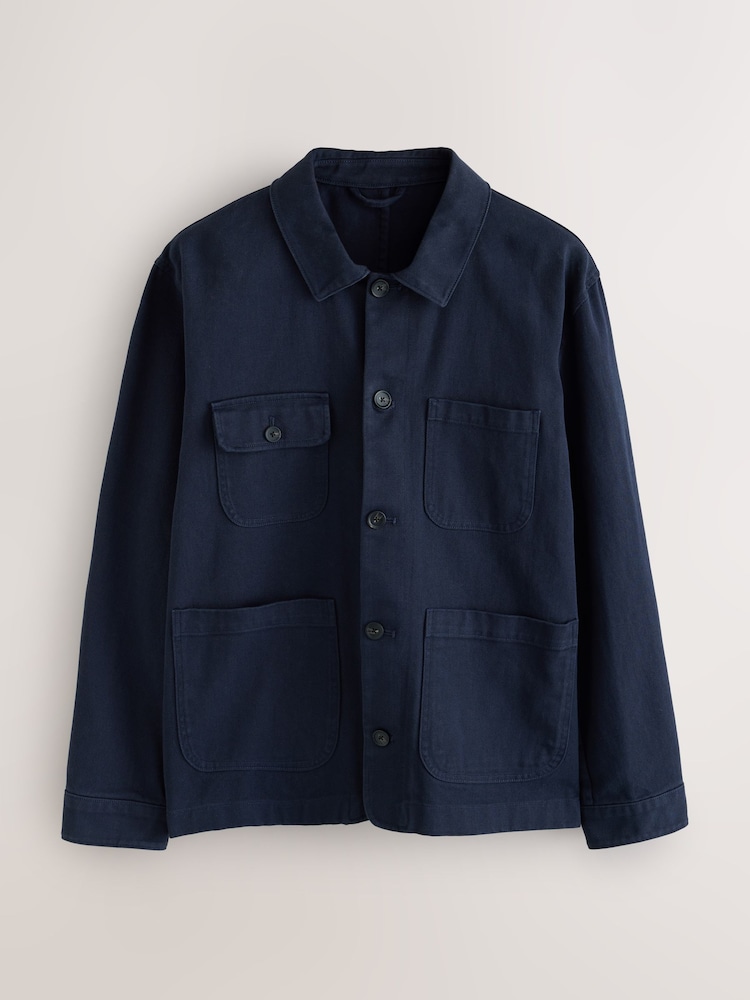 Navy Blue Garment Dyed Chore Jacket - Image 1 of 5