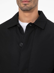 Threadbare Black Showerproof Padded Longline Trench Coat - Image 4 of 4