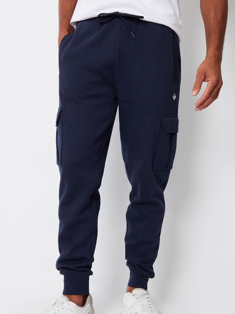 Threadbare Navy Cargo Style Joggers - Image 1 of 4