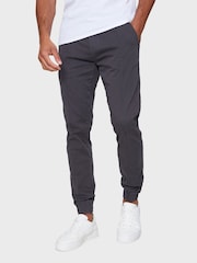 Threadbare Grey Slim Fit Cuffed Casual Trousers With Stretch - Image 1 of 4