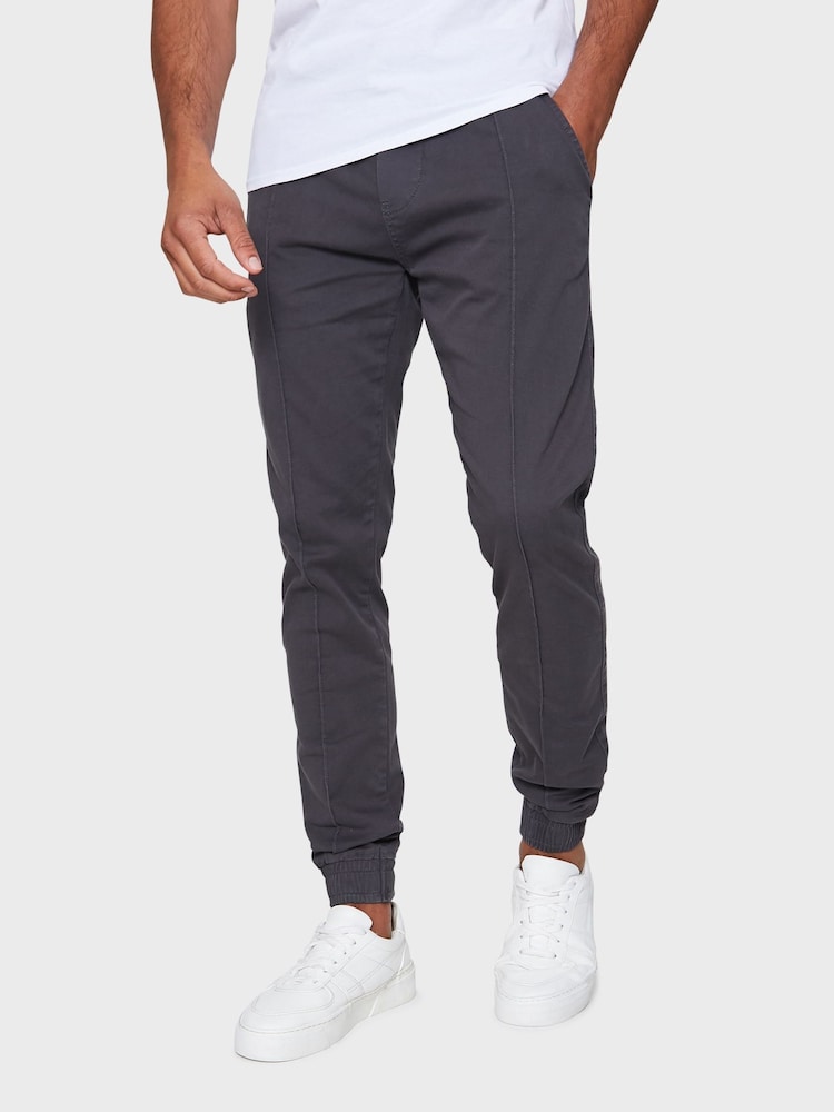 Threadbare Grey Slim Fit Cuffed Casual Trousers With Stretch - Image 1 of 4