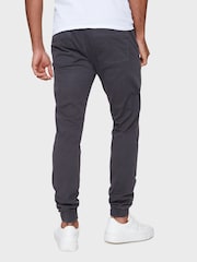 Threadbare Grey Slim Fit Cuffed Casual Trousers With Stretch - Image 2 of 4