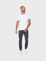 Threadbare Grey Slim Fit Cuffed Casual Trousers With Stretch - Image 3 of 4