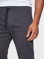 Threadbare Grey Slim Fit Cuffed Casual Trousers With Stretch - Image 4 of 4
