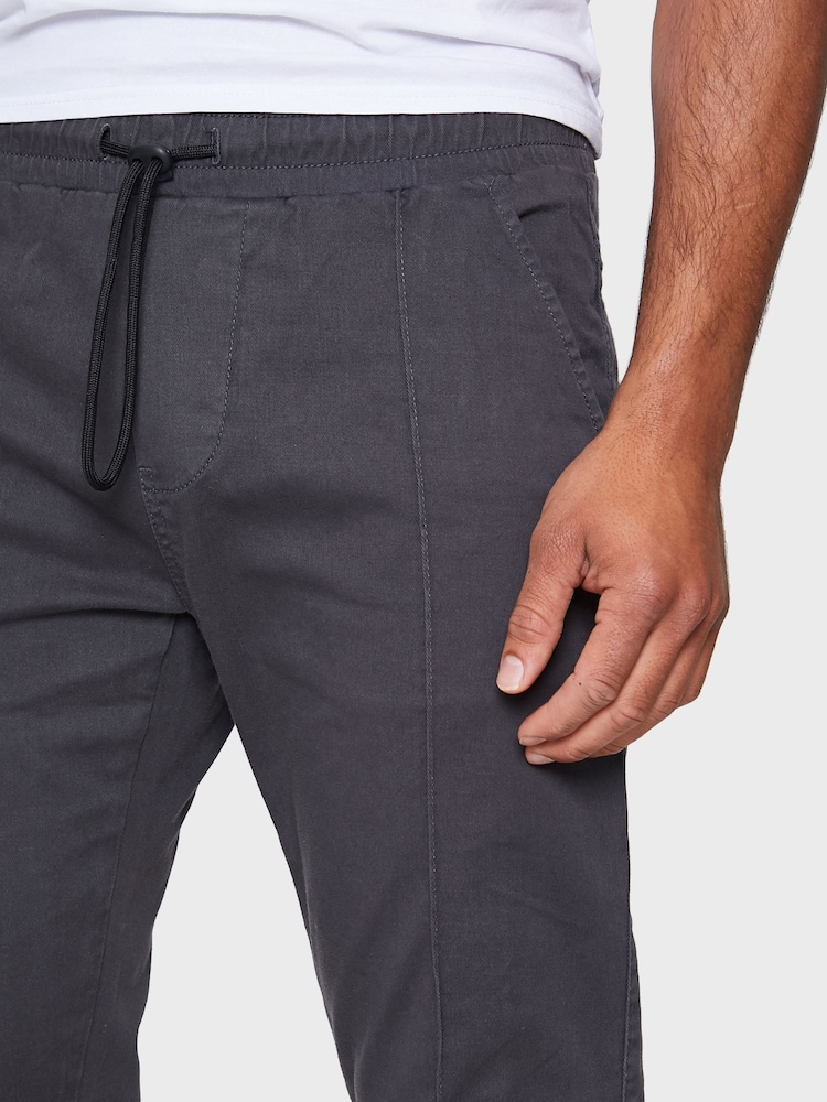Threadbare Grey Slim Fit Cuffed Casual Trousers With Stretch - Image 4 of 4