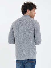 Threadbare Light Grey Grey Zip Up Cardigan - Image 2 of 4