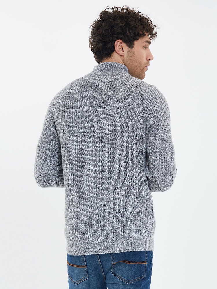 Threadbare Light Grey Grey Zip Up Cardigan - Image 2 of 4