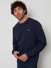 Threadbare Navy Crew Neck Sweatshirts 3 Pack - Image 1 of 4