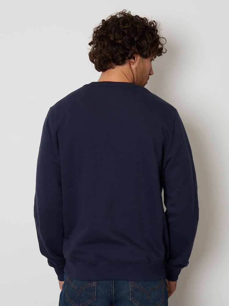 Threadbare Navy Crew Neck Sweatshirts 3 Pack - Image 2 of 4