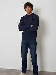 Threadbare Navy Crew Neck Sweatshirts 3 Pack - Image 3 of 4