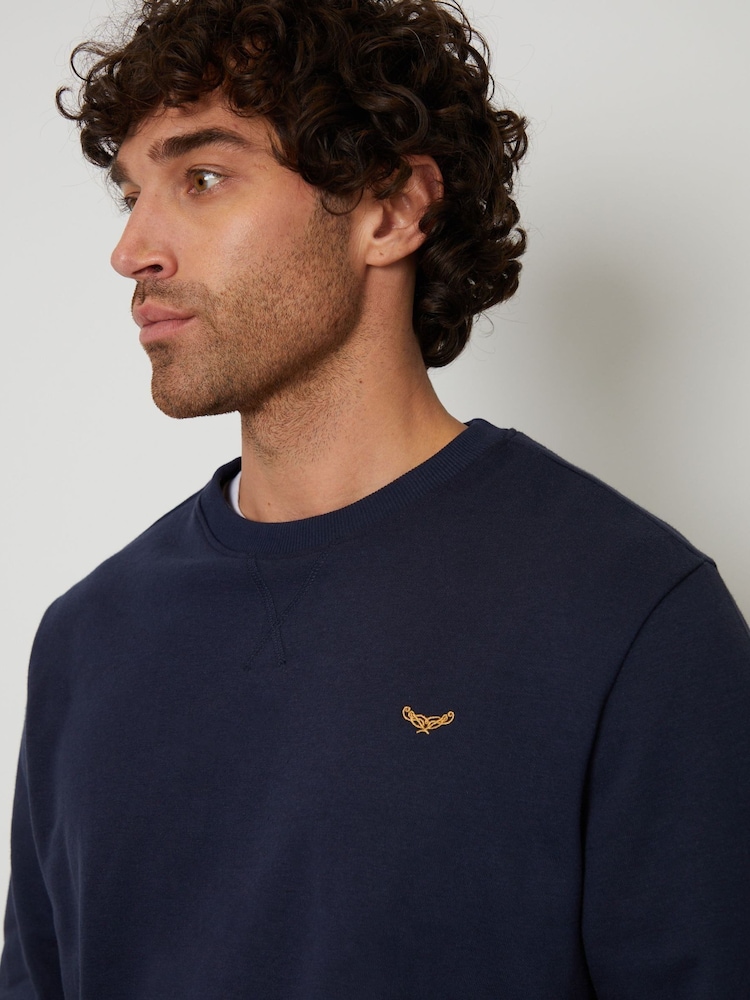 Threadbare Navy Crew Neck Sweatshirts 3 Pack - Image 4 of 4