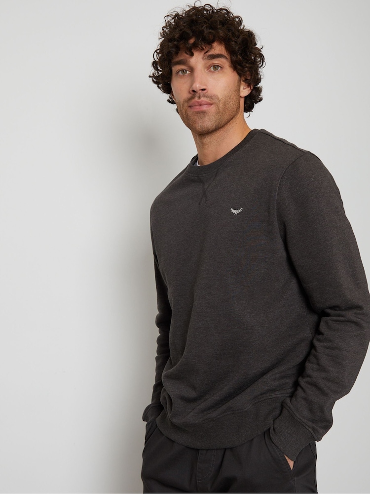 Threadbare Charcoal Crew Neck Sweatshirt - Image 1 of 4