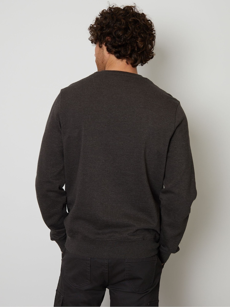 Threadbare Charcoal Crew Neck Sweatshirt - Image 2 of 4