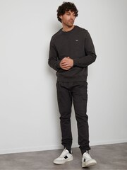 Threadbare Charcoal Crew Neck Sweatshirt - Image 3 of 4