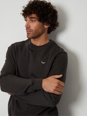 Threadbare Charcoal Crew Neck Sweatshirt - Image 4 of 4