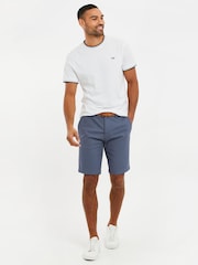 Threadbare Blue Cotton Stretch Turn-Up Chino Shorts with Woven Belt - Image 3 of 4