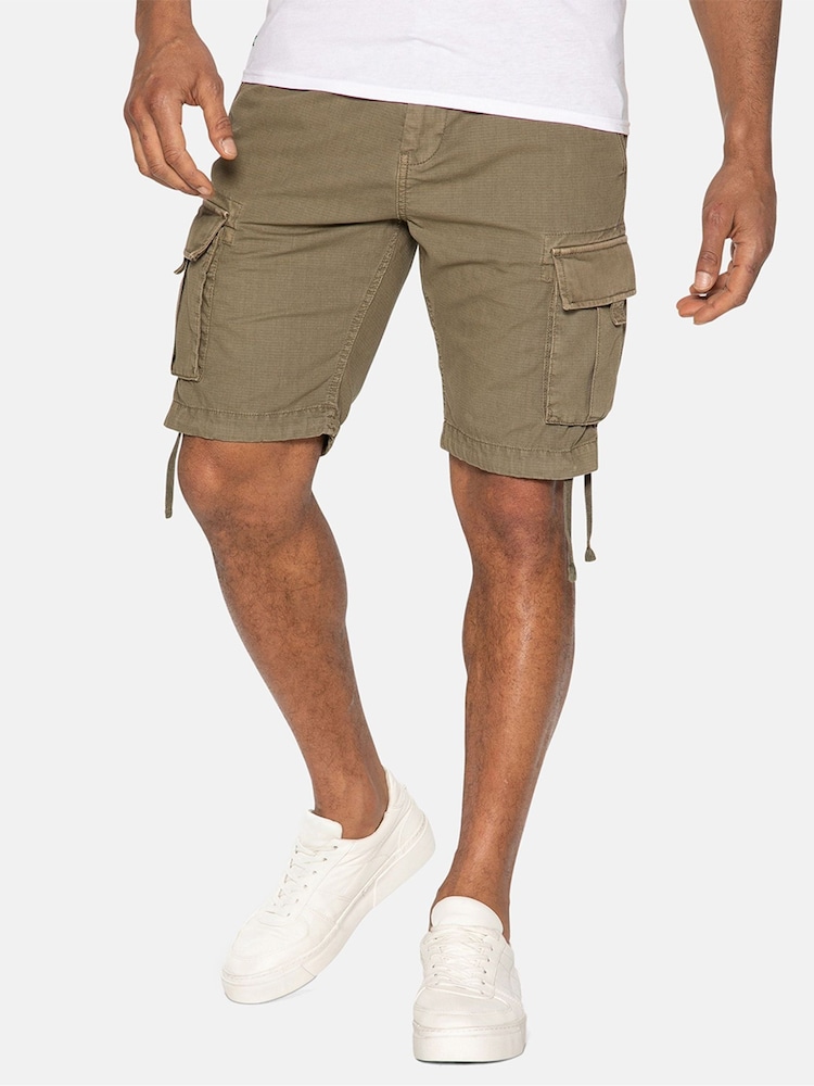 Threadbare Khaki Cargo Shorts - Image 1 of 4 Threadbare Khaki Cargo Shorts - Image 1 of 4