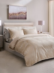 Lipsy Oyster Phoebe Jacquard Duvet Cover and Pillowcase Set - Image 1 of 4