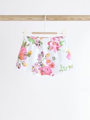 White Floral Baby Peplum Rib Top and Shorts 2 Piece Set - Image 8 of 14