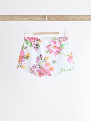 White Floral Baby Peplum Rib Top and Shorts 2 Piece Set - Image 9 of 14