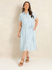 Evans Blue Stripe Shirt Dress - Image 2 of 5