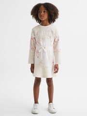 Reiss Pink Kendrix 13-14 yrs Cotton Blend Drawstring Dress - Image 1 of 7