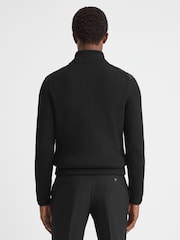 Reiss Black Southend Hybrid Quilt and Knit Zip-Through Jacket - Image 3 of 8