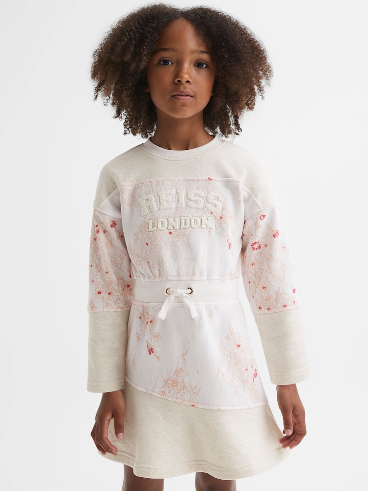 Vestido de mezcla de algodón con cordón ajustable Kendrix de Reiss - Imagen 1 de 7