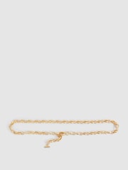 Reiss Gold Cammie Oval Metal Chain Belt - Image 2 of 4