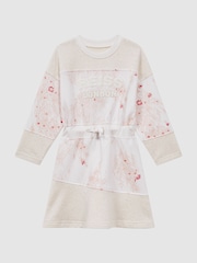 Reiss Pink Kendrix Teen Cotton Blend Drawstring Dress - Image 2 of 7