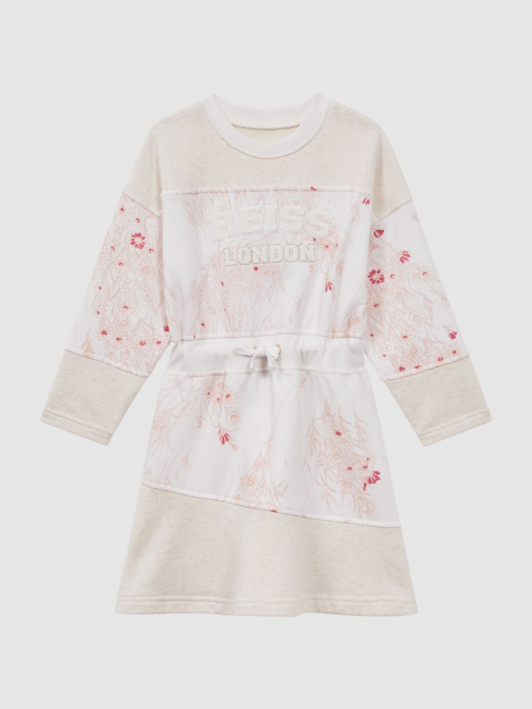 Reiss Pink Kendrix Teen Cotton Blend Drawstring Dress - Image 2 of 7