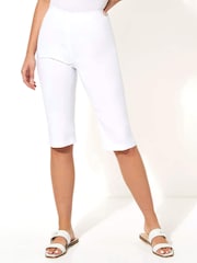 Roman White Knee Length Stretch Shorts - Image 2 of 4