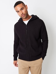 Sudadera de punto con capucha, cremallera y forro de microfibra de Threadbare - Imagen 1 de 5