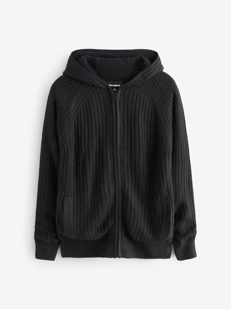 Sudadera de punto con capucha, cremallera y forro de microfibra de Threadbare - Imagen 5 de 5