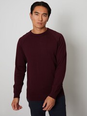 Threadbare Red 100% Cotton Lightweight Crew Neck Knitted Jumper - Image 1 of 4